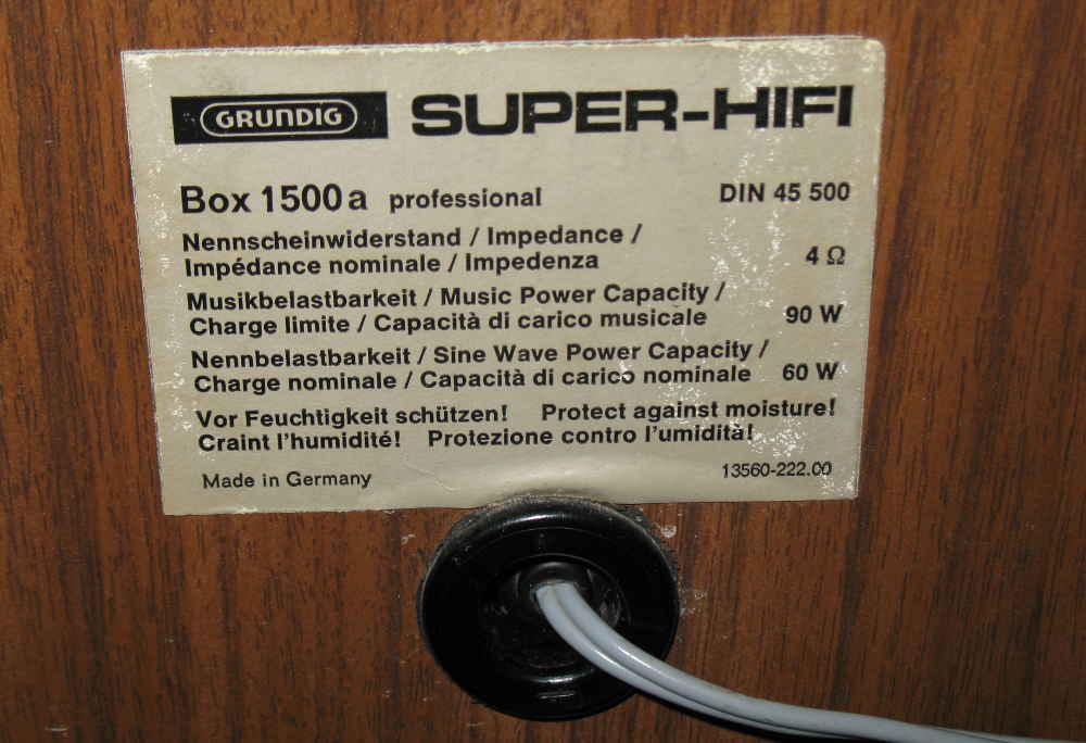 GRUNDIG Super HiFi-Box 1500a Professional
